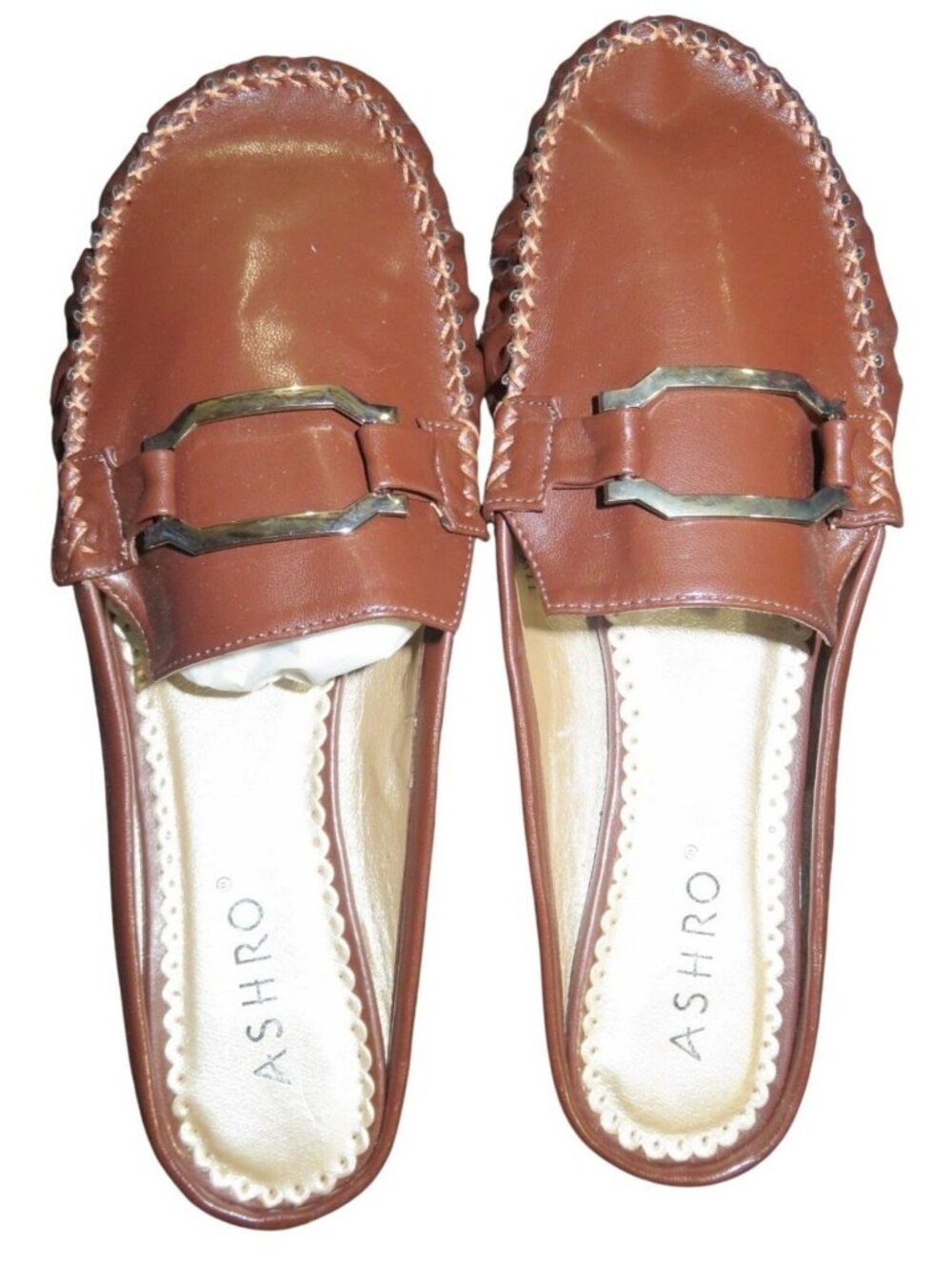 Ashro Rush Hour Vegan Leather Kitten Heel Wide Slide Mule Buckle Accent Slip On